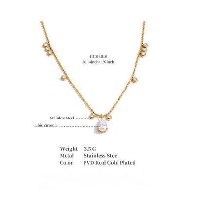 Pear Drop Cluster Necklace