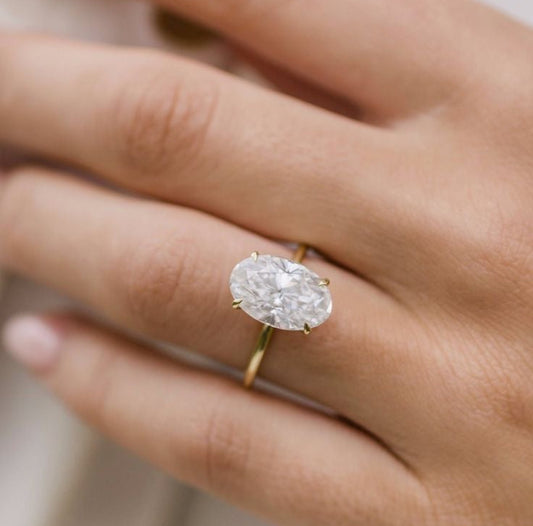 The Oval Solitaire Ring - 92.5 Sterling Silver Vermeil