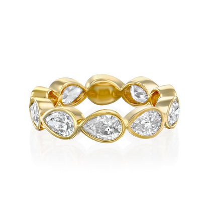 Pear Bezel Eternity Band Ring
