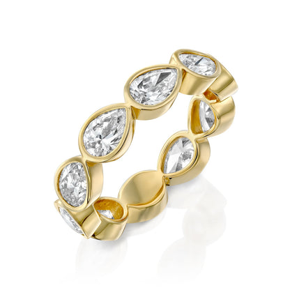 Pear Bezel Eternity Band Ring