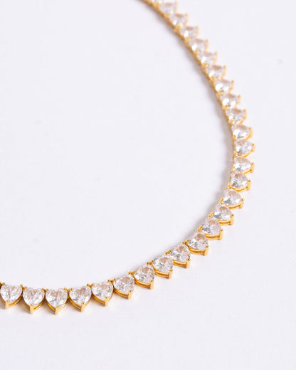 Heart Tennis Necklace