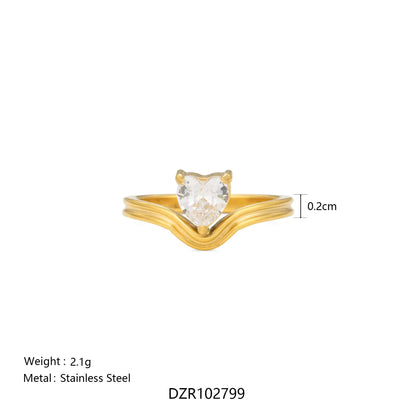 Heart Solitaire Ring