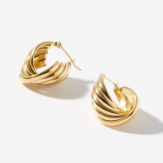 Textured Twisted Hoops