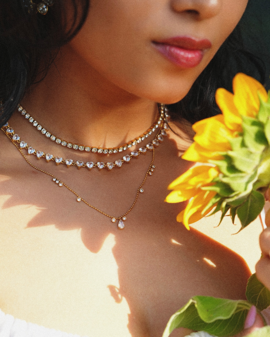 Pear Drop Cluster Necklace