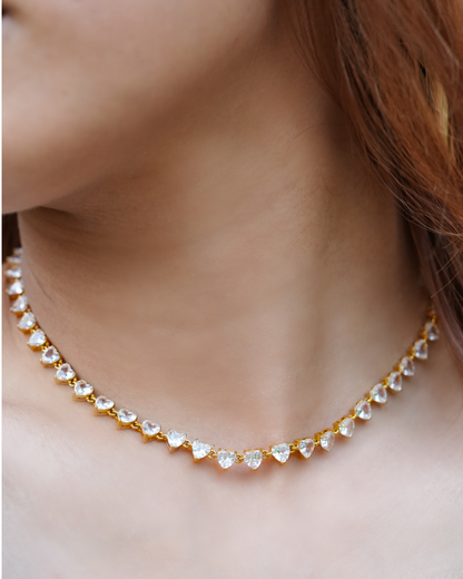 Heart Tennis Necklace