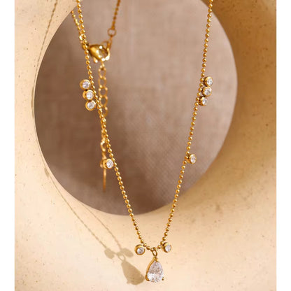 Pear Drop Cluster Necklace