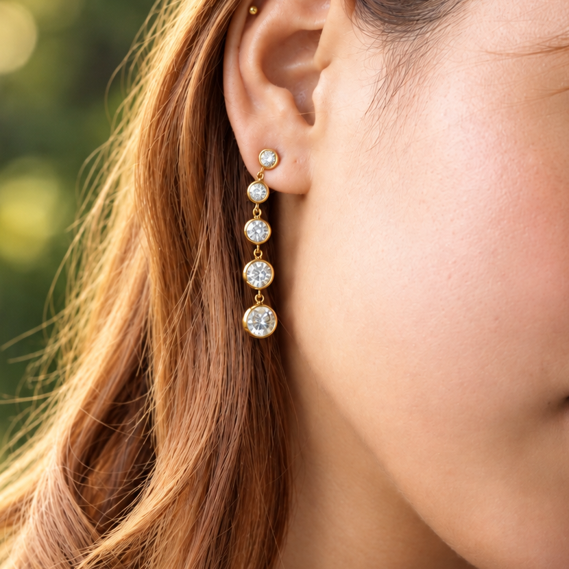 Cascading Drop Earrings - 18K Gold Plated - Xiara
