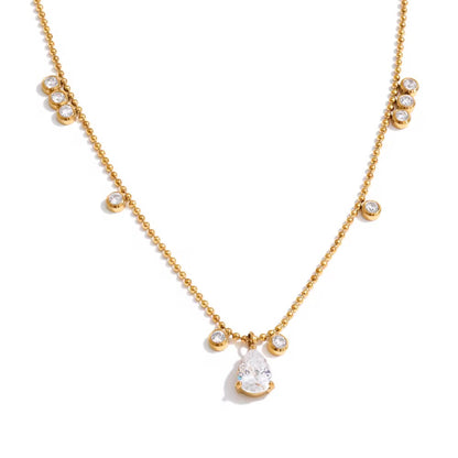 Pear Drop Cluster Necklace