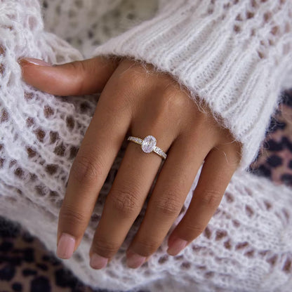 Oval Diamond Band Ring