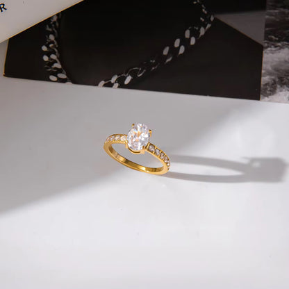 Oval Diamond Band Ring