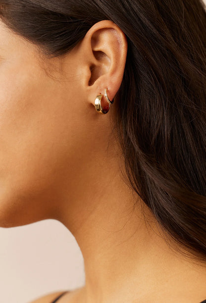 Minimalist Diamond Huggie Hoops