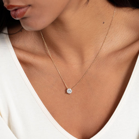 Round Solitaire Necklace