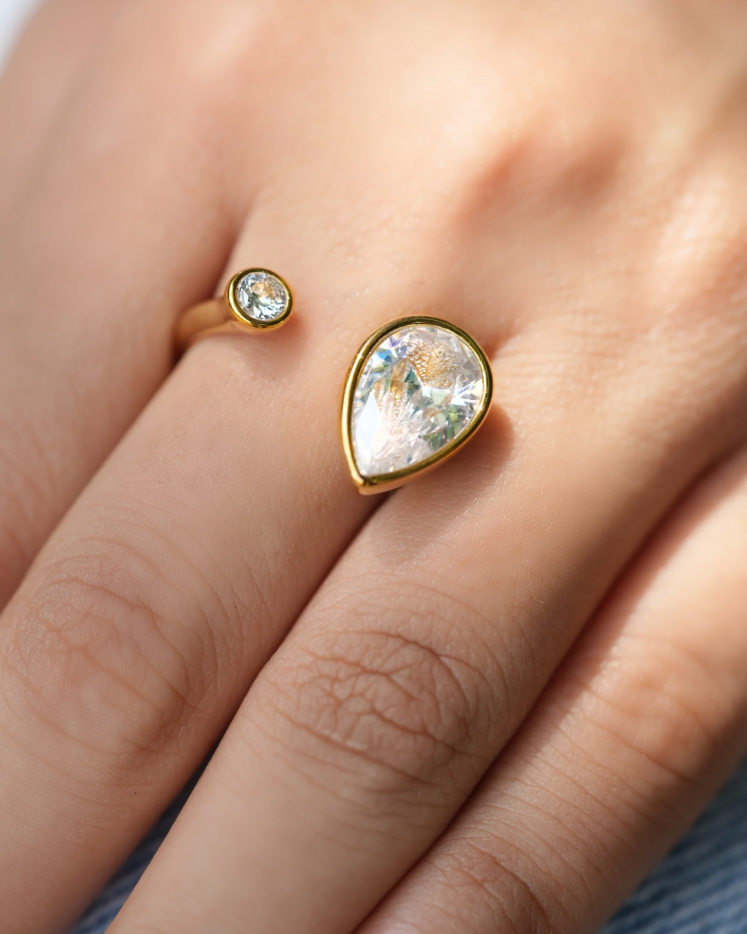 Pear Gold Ring