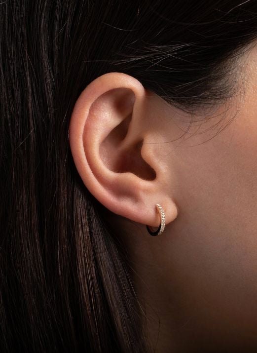 Minimalist Diamond Huggie Hoops