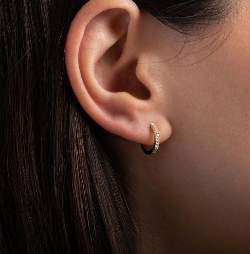 Minimalist Diamond Huggie Hoops