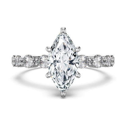 Marquise Half Eternity Ring - 92.5 Sterling Silver