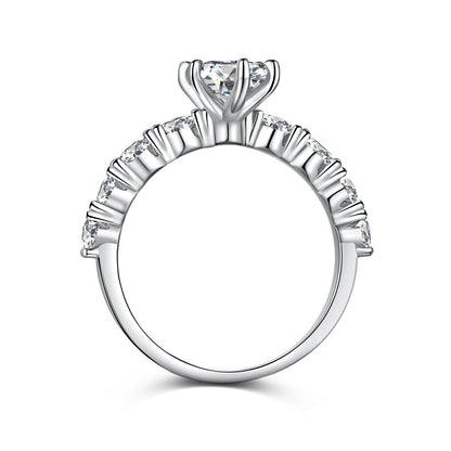 Marquise Half Eternity Ring - 92.5 Sterling Silver