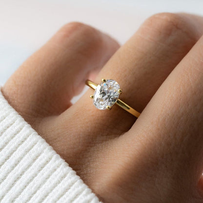 Aura Oval Solitaire Ring