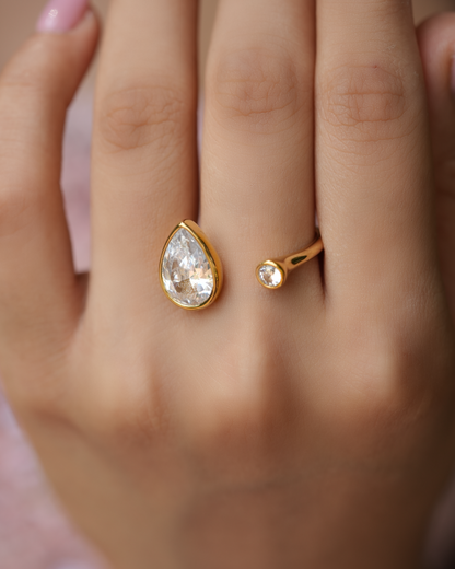 Pear Gold Ring