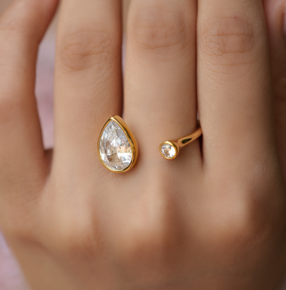 Pear Gold Ring