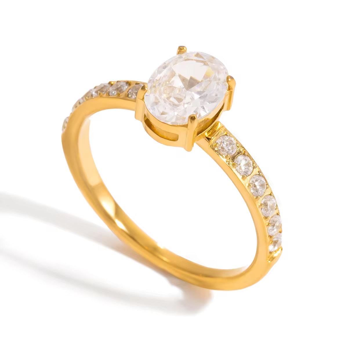 Oval Diamond Band Ring