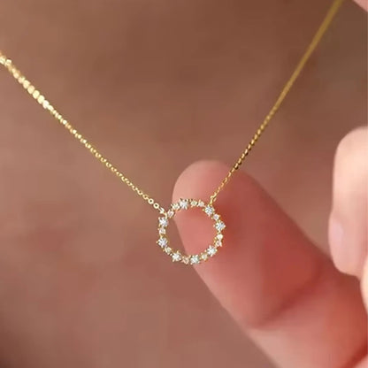 Circle of Stardust Necklace - 92.5 Sterling Silver Vermeil