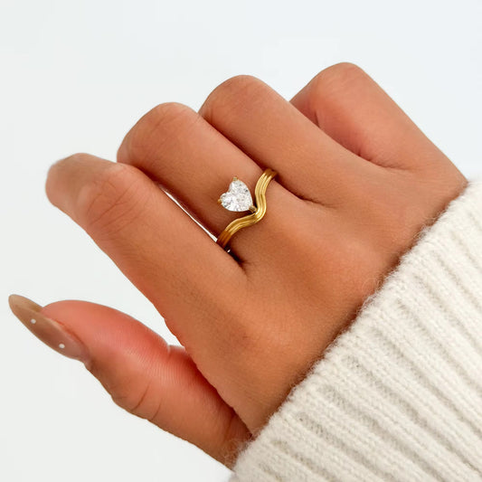 Heart Solitaire Ring