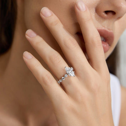 Marquise Half Eternity Ring - 92.5 Sterling Silver
