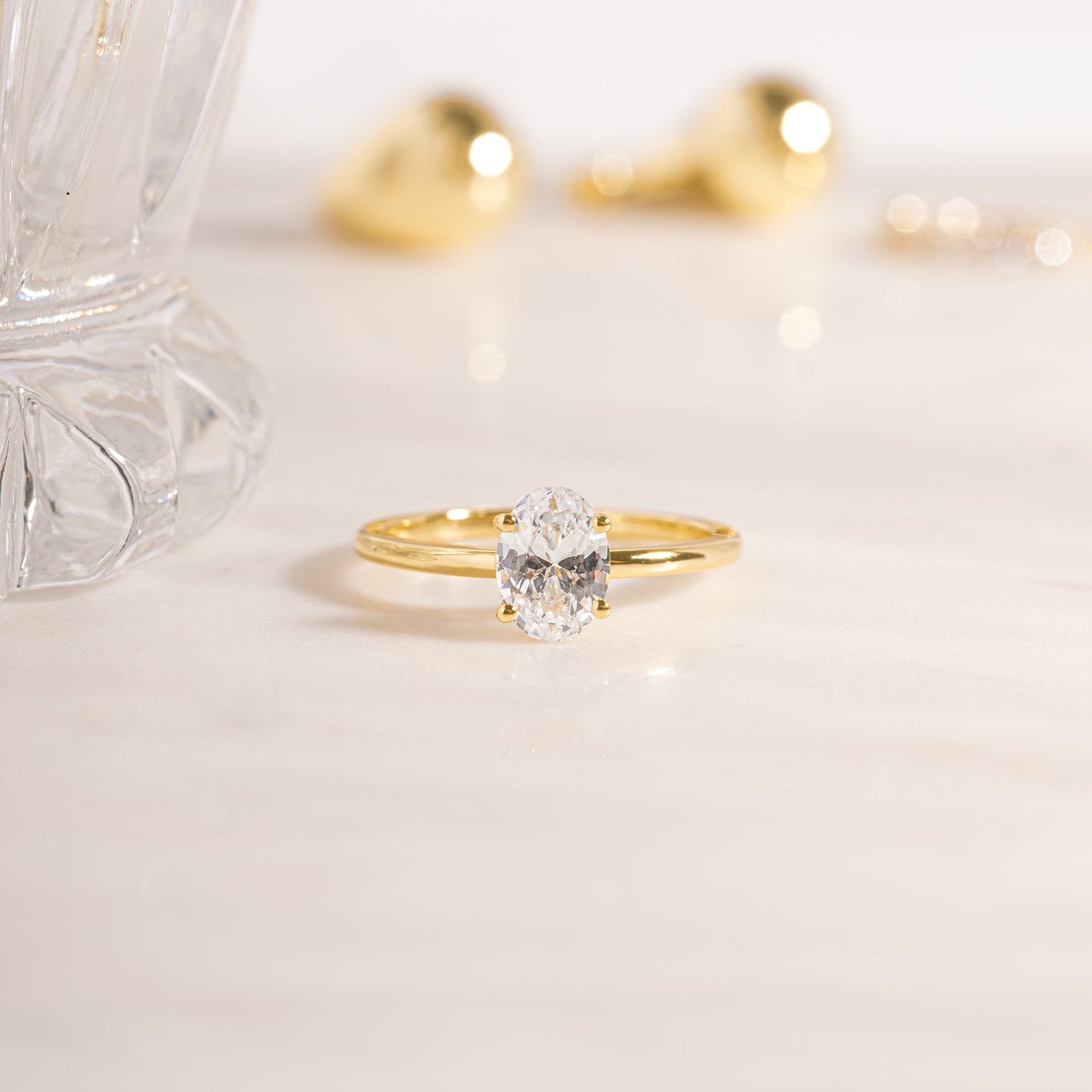 Aura Oval Solitaire Ring