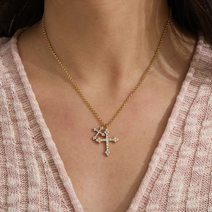 Dual Cross Vintage Necklace
