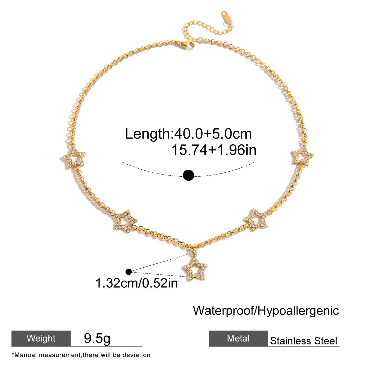 Evara Star Necklace - 18K Gold Plated - Xiara