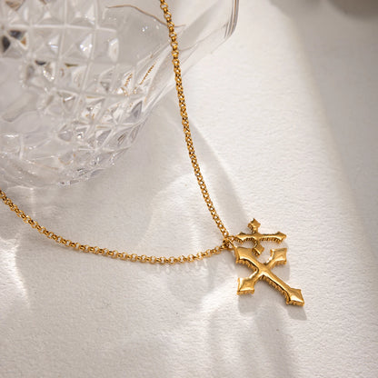 Dual Cross Vintage Necklace