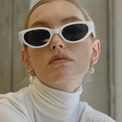 Elara Pearl Hoop Earrings