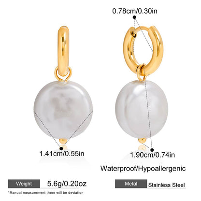 Elara Pearl Hoop Earrings