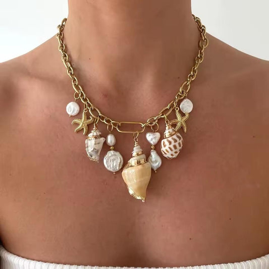 Marina Shell Pearl Necklace