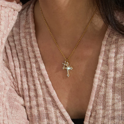 Dual Cross Vintage Necklace