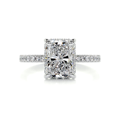 Radiant Solitaire Ring  - 92.5 Sterling Silver