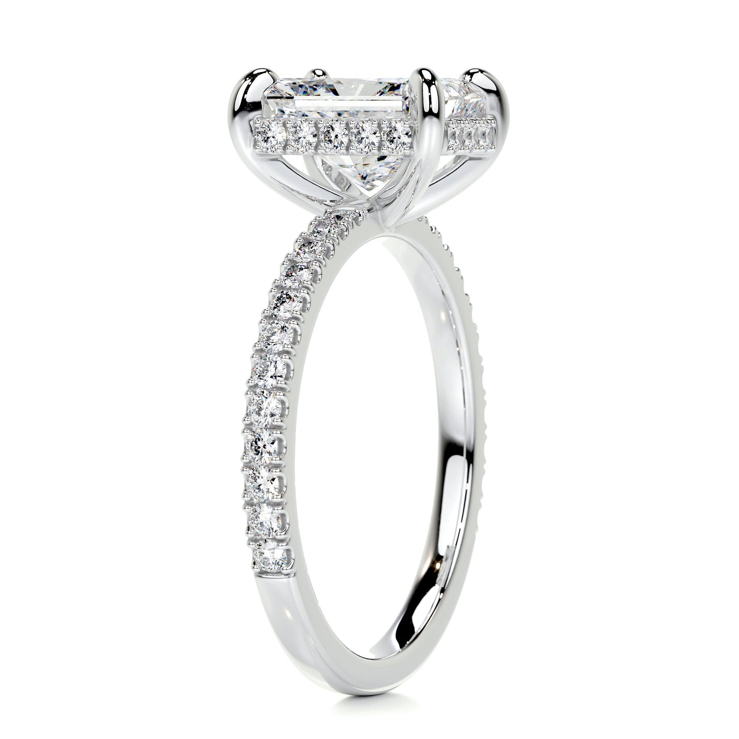 Radiant Solitaire Ring  - 92.5 Sterling Silver