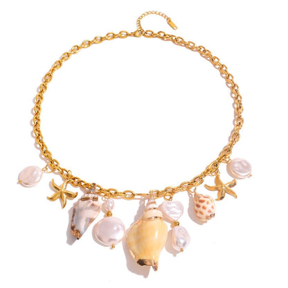 Marina Shell Pearl Necklace