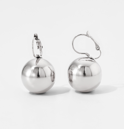 Silver Ball Earrings - Silver Plated - Xiara