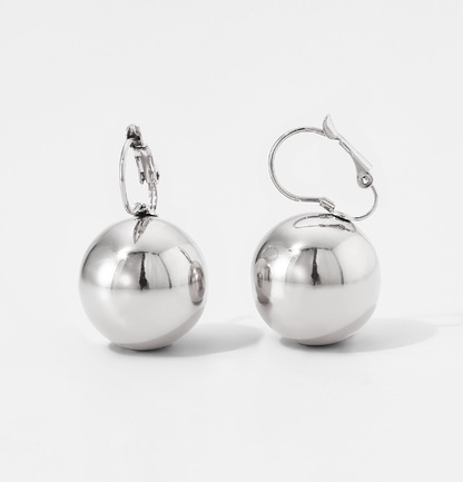 Silver Ball Earrings - Silver Plated - Xiara