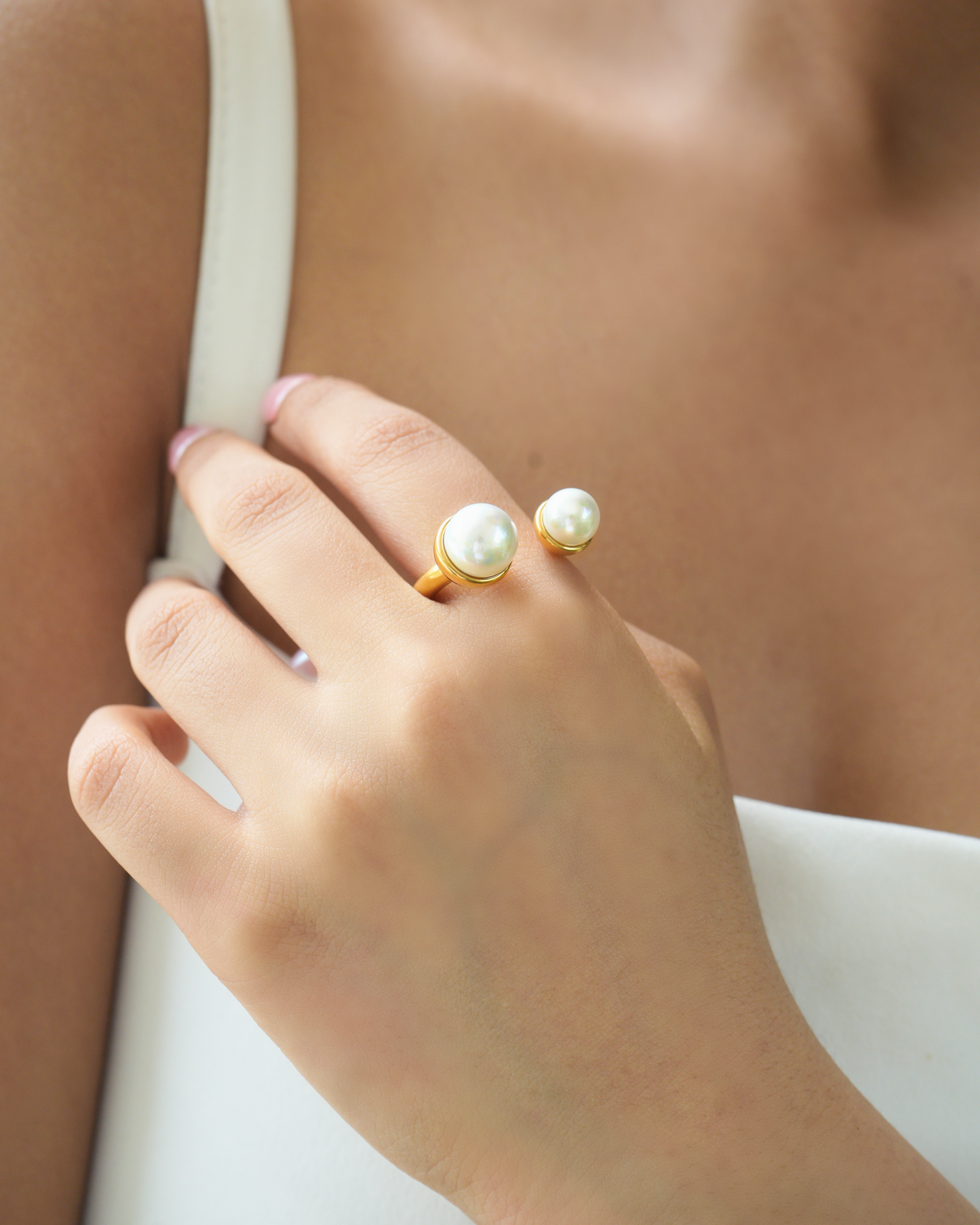 Golden Pearl Ring