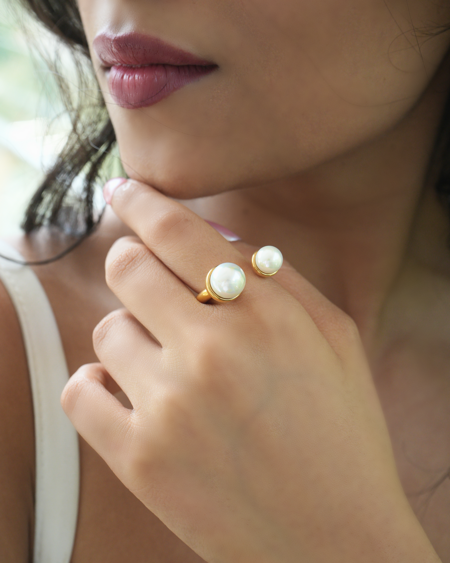 Golden Pearl Ring