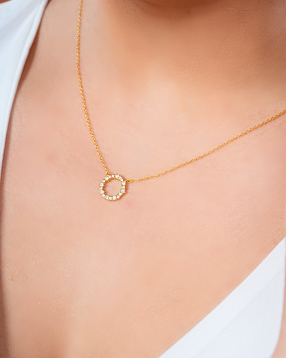 Circle of Stardust Necklace - 92.5 Sterling Silver Vermeil