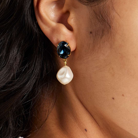 Azure Safire Pearl Earrings