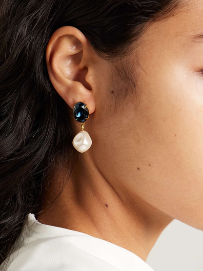 Azure Safire Pearl Earrings