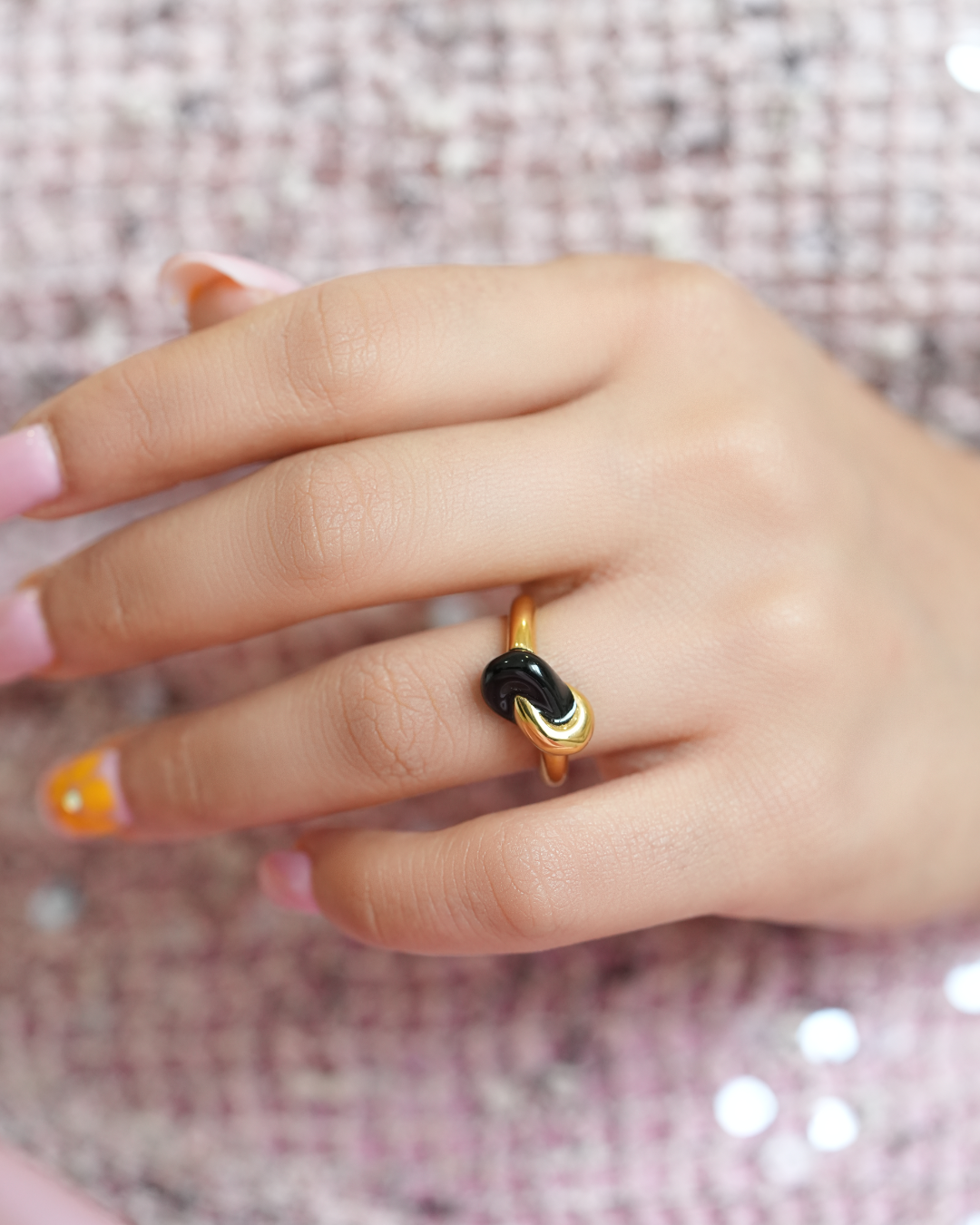 Black Knot Enamel Ring