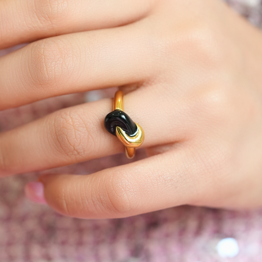 Black Knot Enamel Ring
