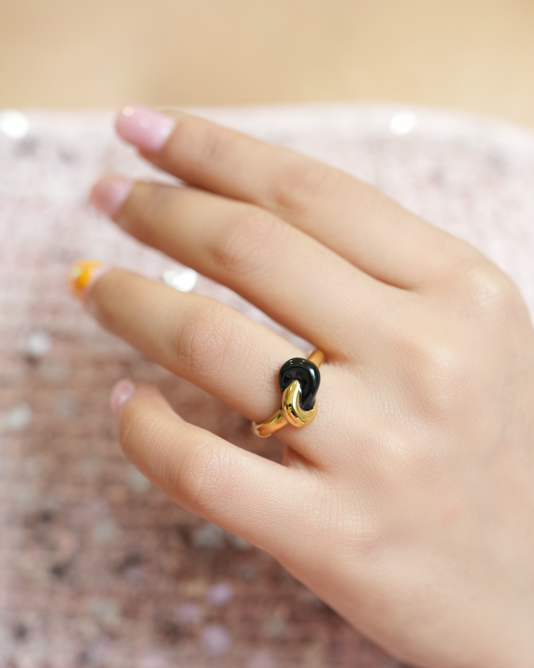 Black Knot Enamel Ring