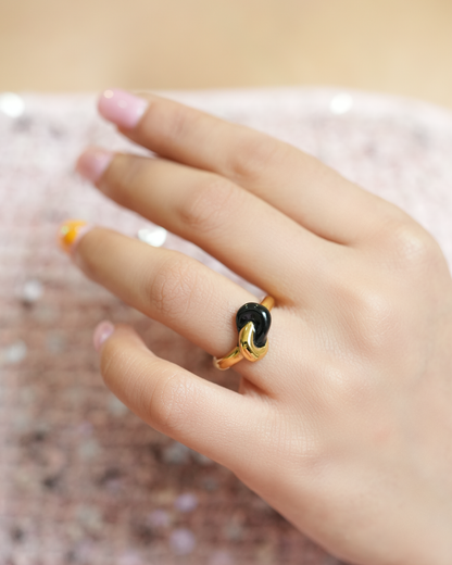Black Knot Enamel Ring